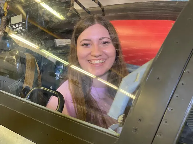 Girl in the cockpit