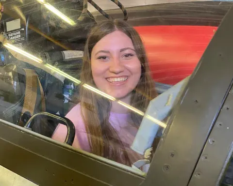 Girl in the cockpit
